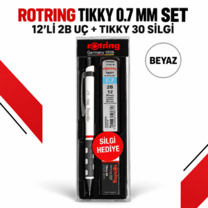 ROTRING TIKKY Min Silgi 3''lü Okul Seti- 0.7 Beyaz Renk: Beyaz